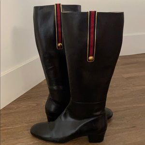 Gucci Knee Leather Black Boots